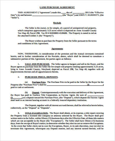 simple land purchase agreement template 8 land purchase agreement 