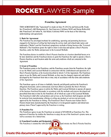 Franchise Agreement Template Franchise Contract with Sample