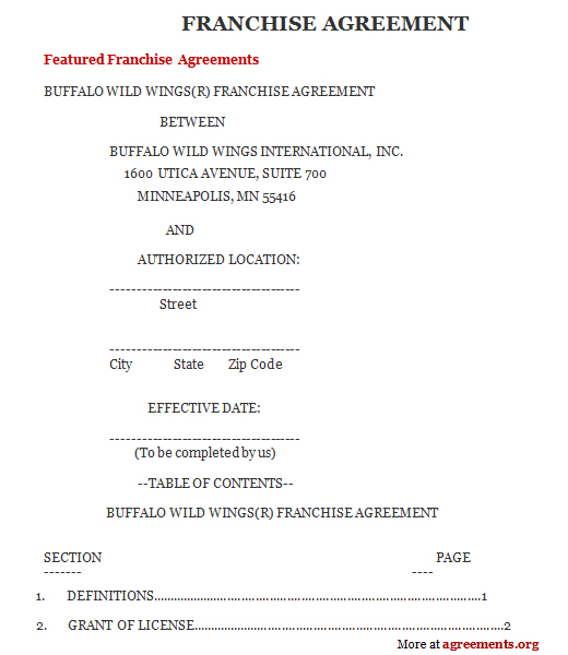 free franchise agreement template franchise agreement template 