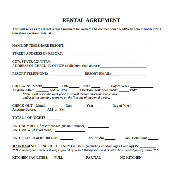 free timeshare rental agreement template blank rental agreement 
