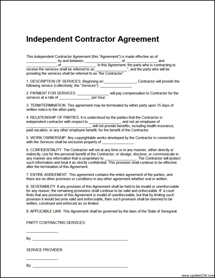 free contractor agreement template free contractor contracts 