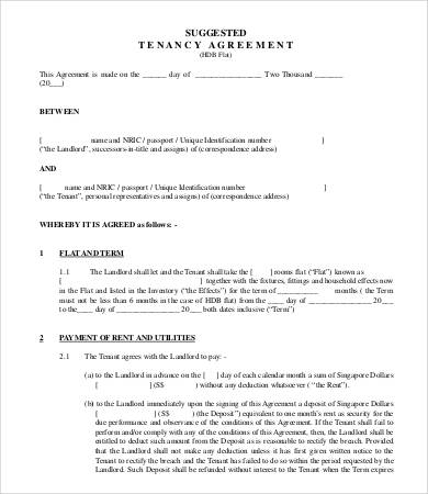 free rental agreement template template for tenancy agreement 