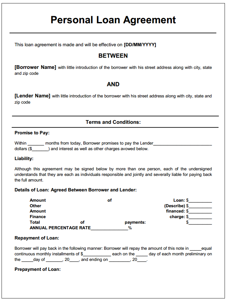 free loan agreement template loan contract template 26 examples in 