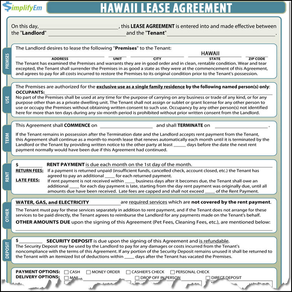 Hawaii Rental Agreement