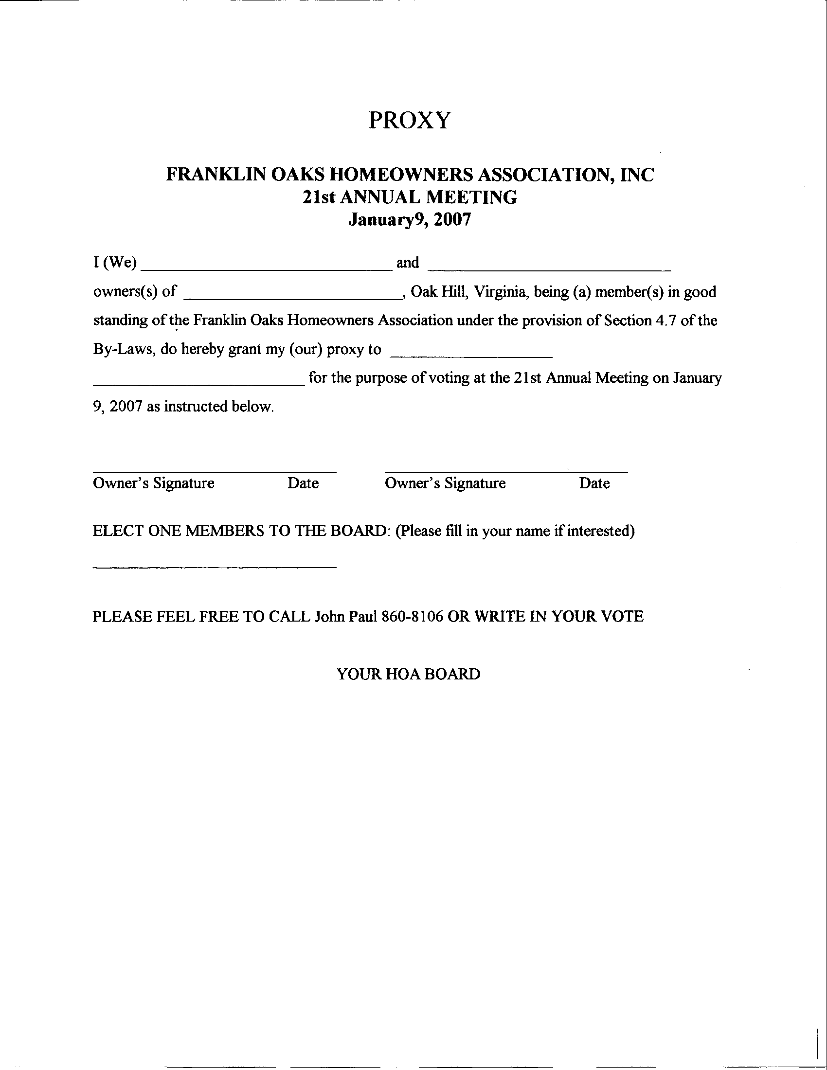 proxy form template