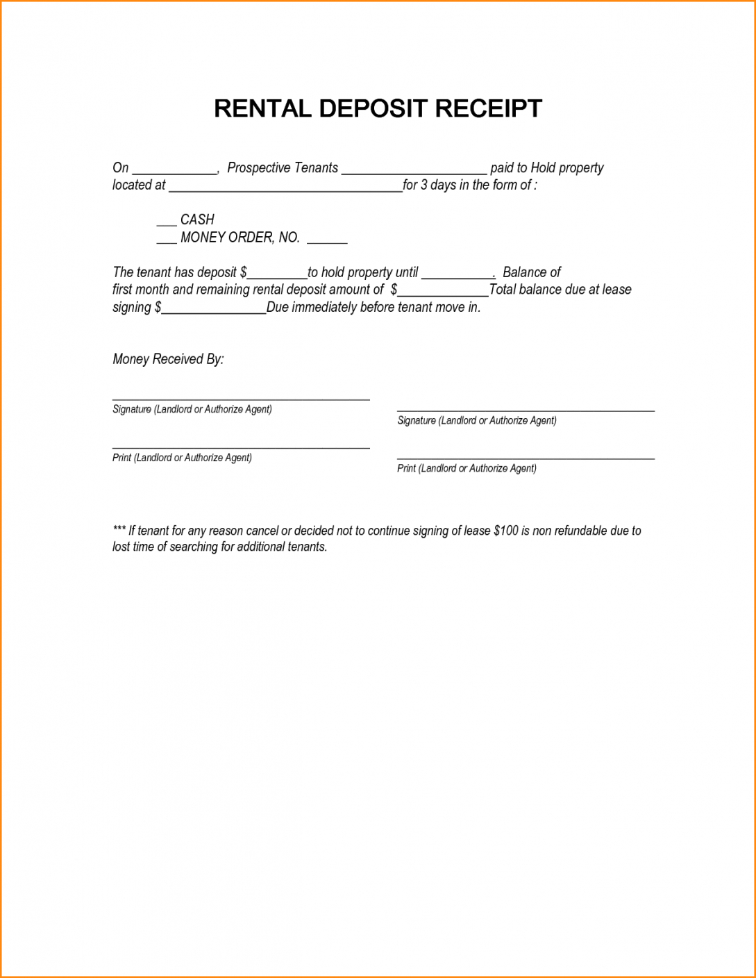 7+ Deposit Receipt Template | Loan Application Form Holding 