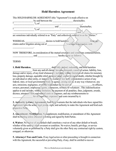 real estate hold harmless agreement template hold harmless 