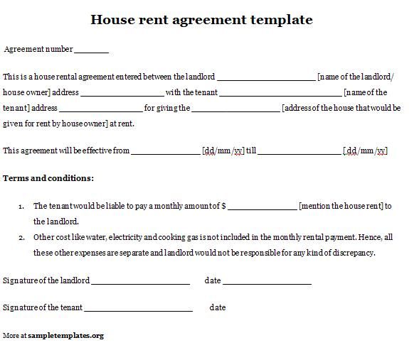 private lease agreement template rental house agreement 