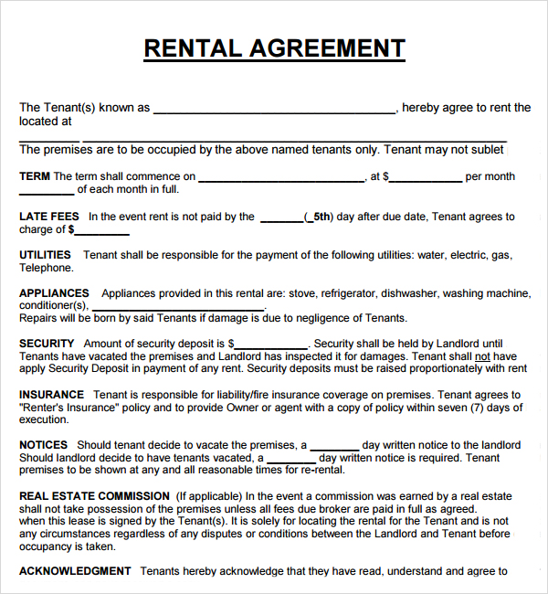 house rental agreement template word 20 rental agreement templates 