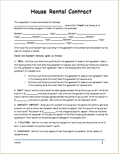 House Renters Contract Fresh Home Rental Agreement Template Sample 