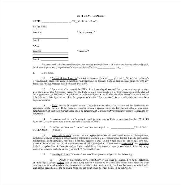 investor agreement template word 15 investment agreement templates 