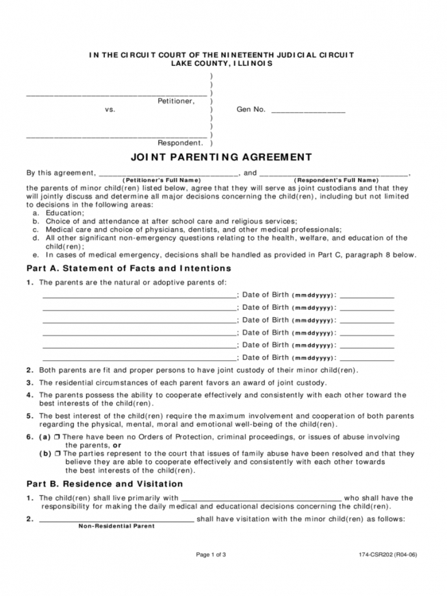 50 50 custody agreement template free joint custody agreement 