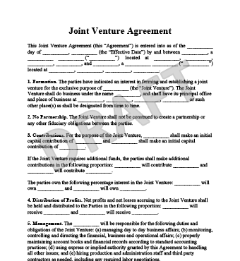 free joint venture agreement template australia create a joint 