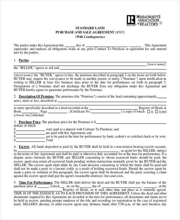 land purchase agreement template sample land purchase agreement 