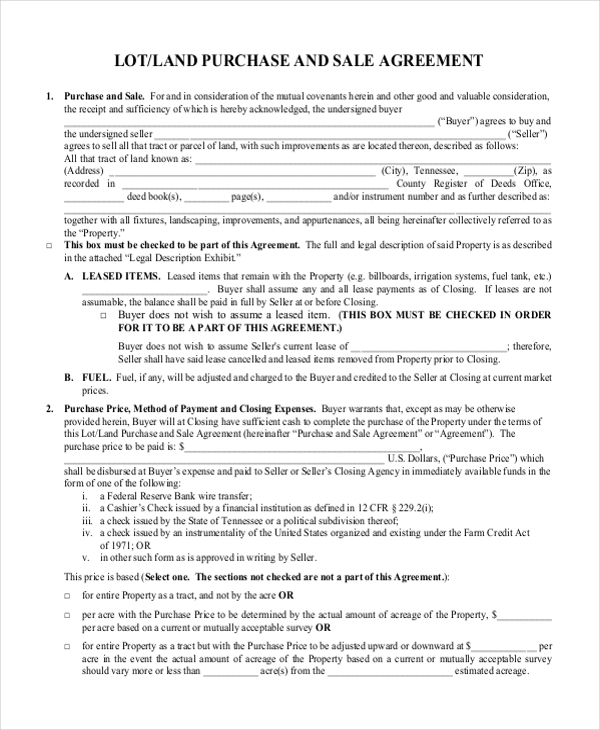 land sale agreement template land purchase agreement template 