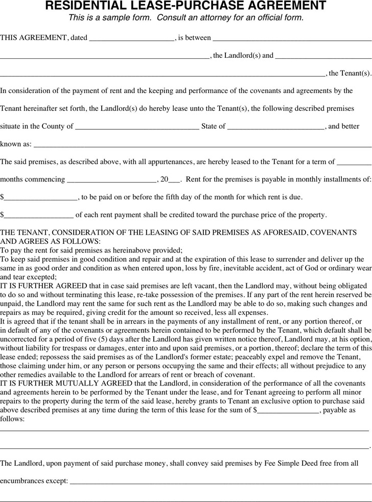 Lease Purchase Agreement | Download Free & Premium Templates 