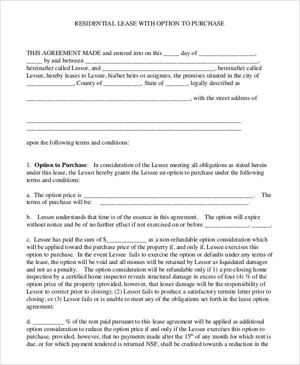 lease purchase agreement house template lease purchase agreement 9 