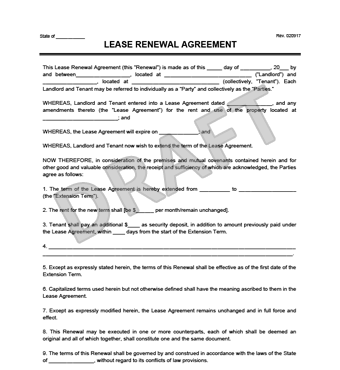 Create a Free Lease Renewal Download & Print | Legal Templates