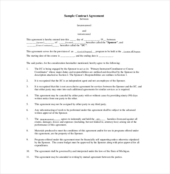 Legal Agreement Template – 9+ Free Word, PDF Documents Download 