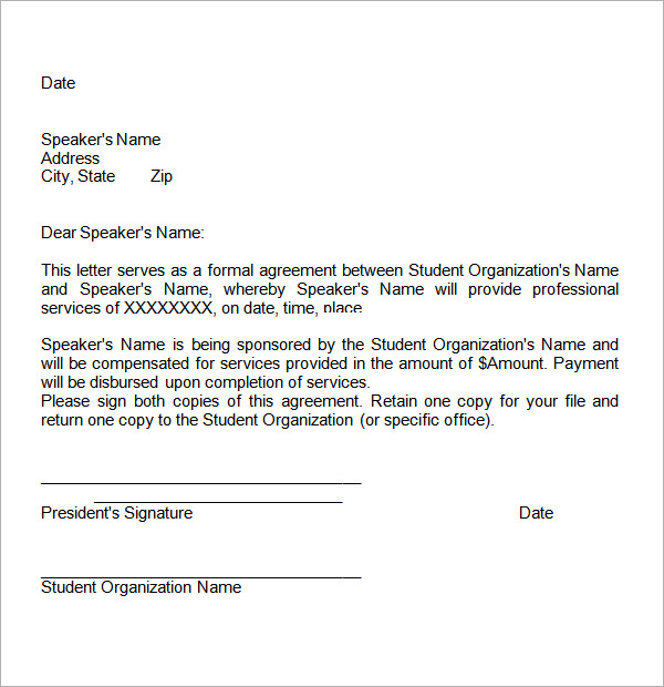 letter of agreement template letter of agreement 15 download free 