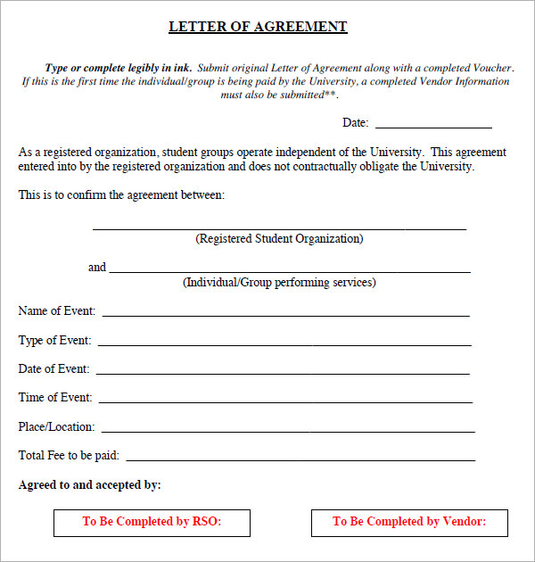 17+ Letter of Agreement Templates – PDF, DOC | Sample Templates
