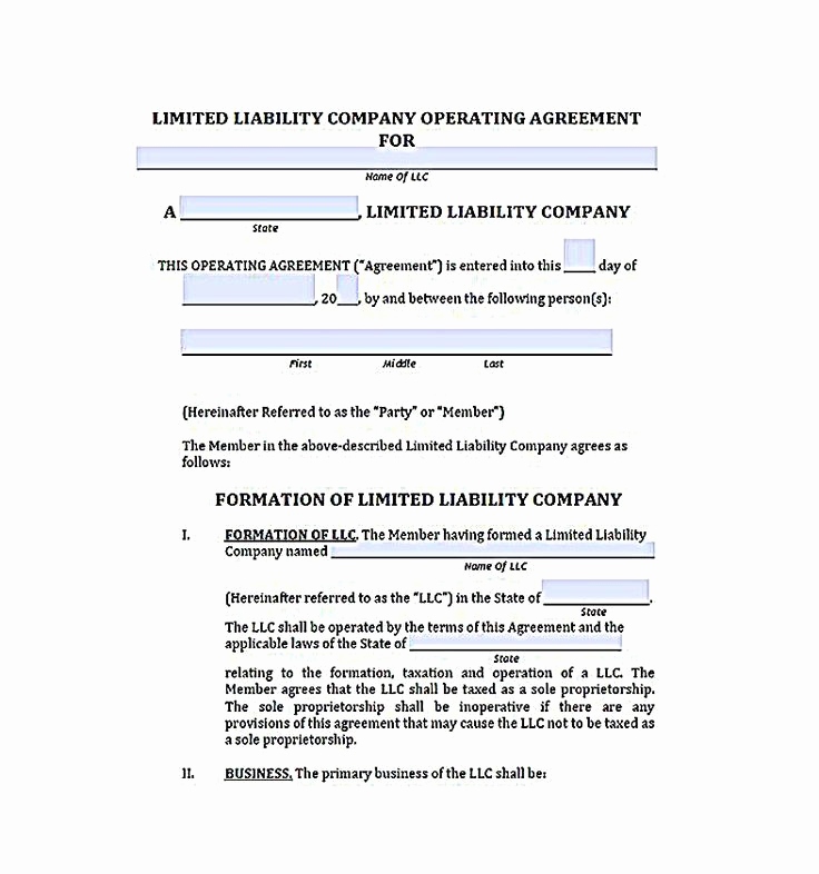 operating agreement llc template pdf llc operating agreement 