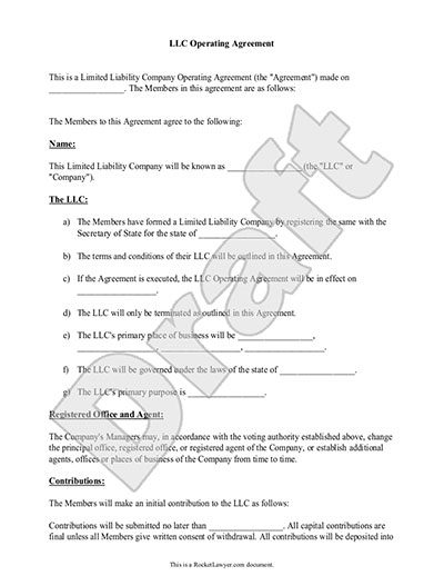 llc operating agreement template download operating agreement 