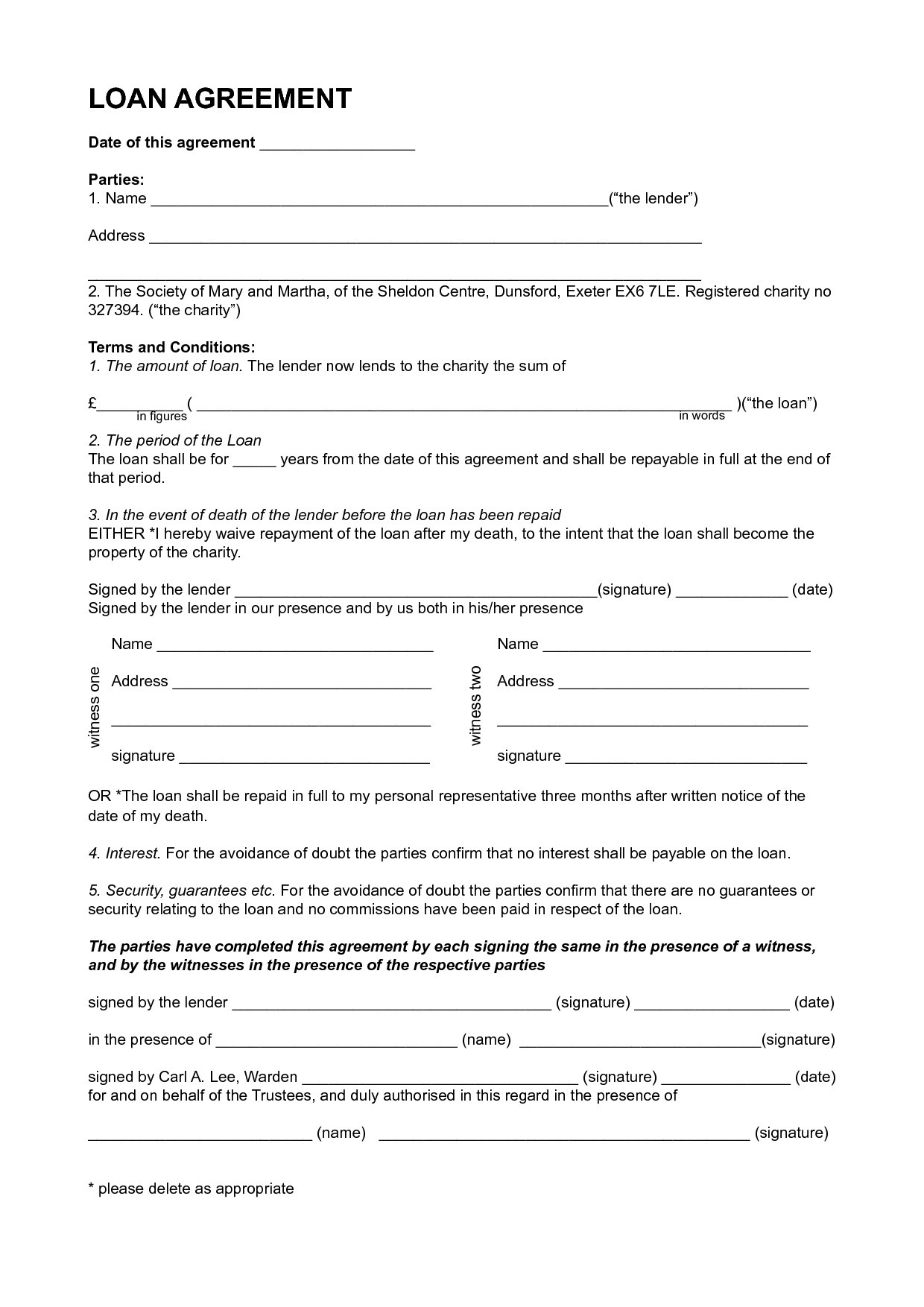 Excellent Personal Loan Agreement Template Format Between Friends 