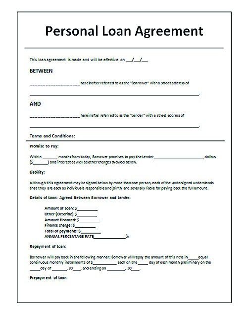 personal loan agreement word template personal loan agreement 