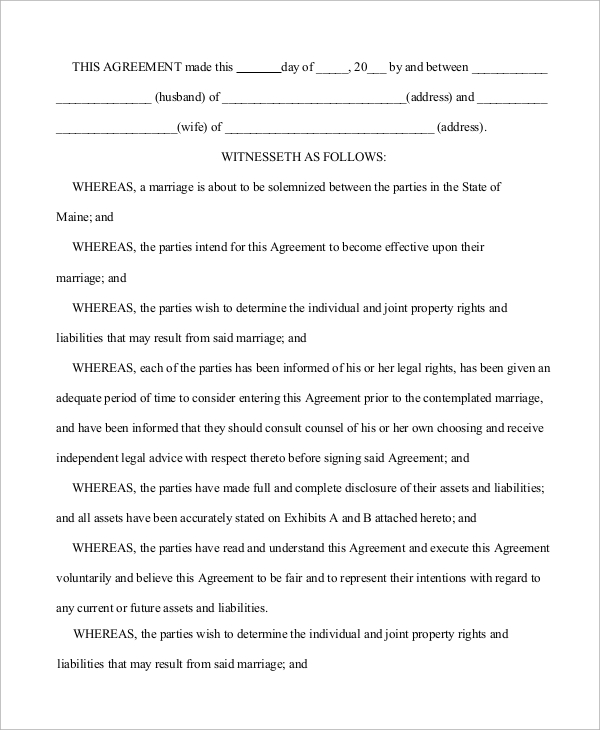 13+ Marriage Contract Samples | Sample Templates