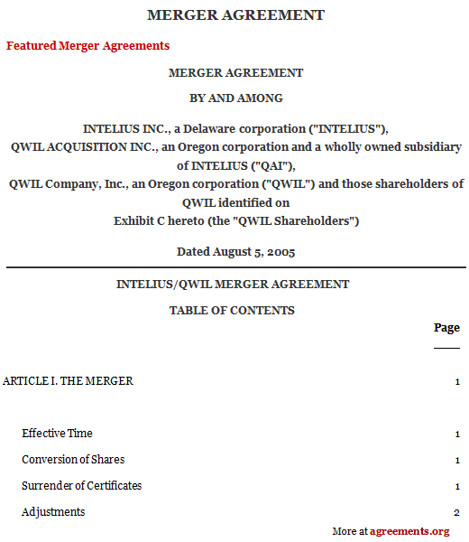 merger agreement template merger agreement sample merger agreement 