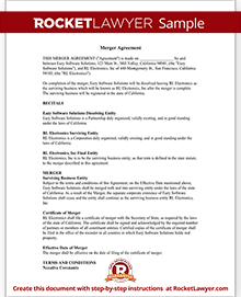 Merger Agreement Form Merger Agreement Template (with Sample)