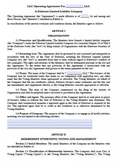 Missouri Single Member LLC Operating Agreement Form | eForms 
