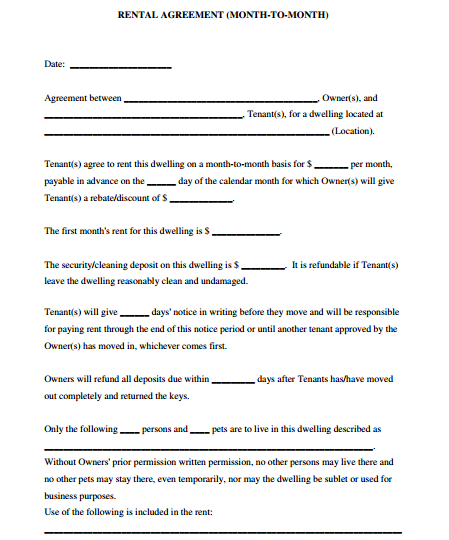 month to month room rental agreement template month to month room 