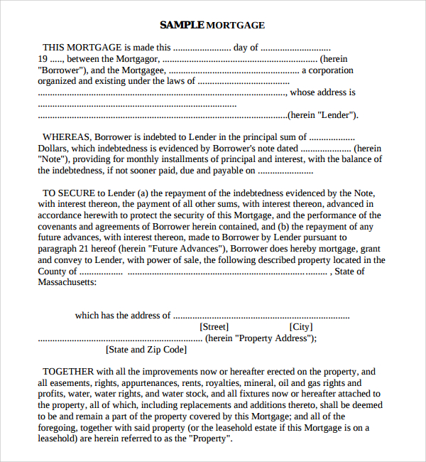 mortgage agreement template mortgage agreement template emsec 
