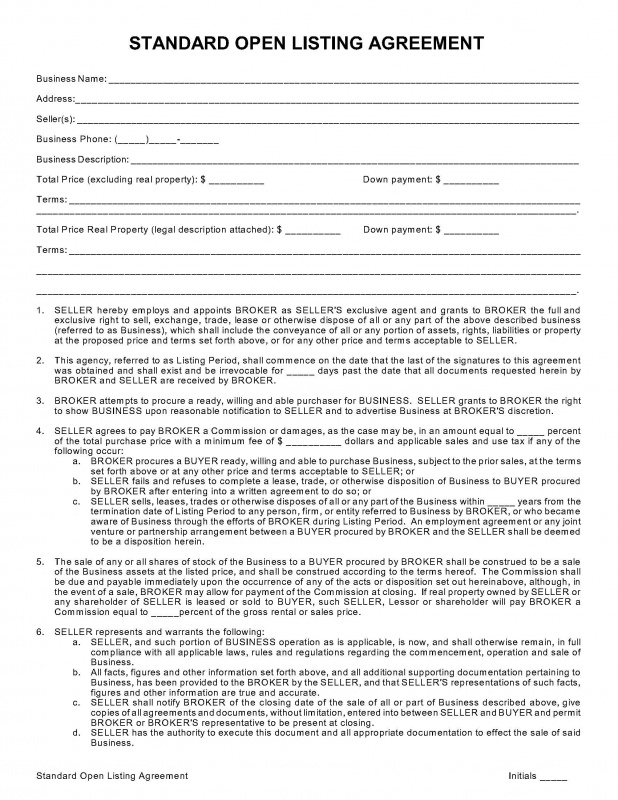 Open Listing Agreement Kentucky Fill Online, Printable, Fillable 