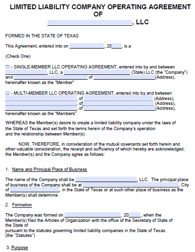texas llc operating agreement template 24 images of texas llc 