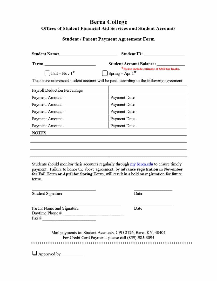 Payment Agreement 40 Templates & Contracts Template Lab