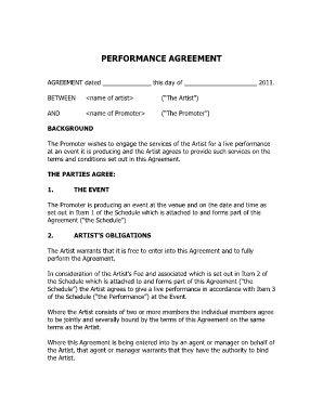 Performance Agreement Fill Online, Printable, Fillable, Blank 