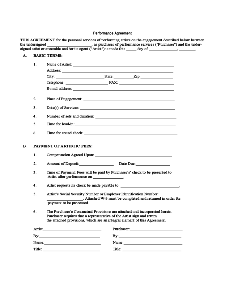 performance agreement template performance agreement template 