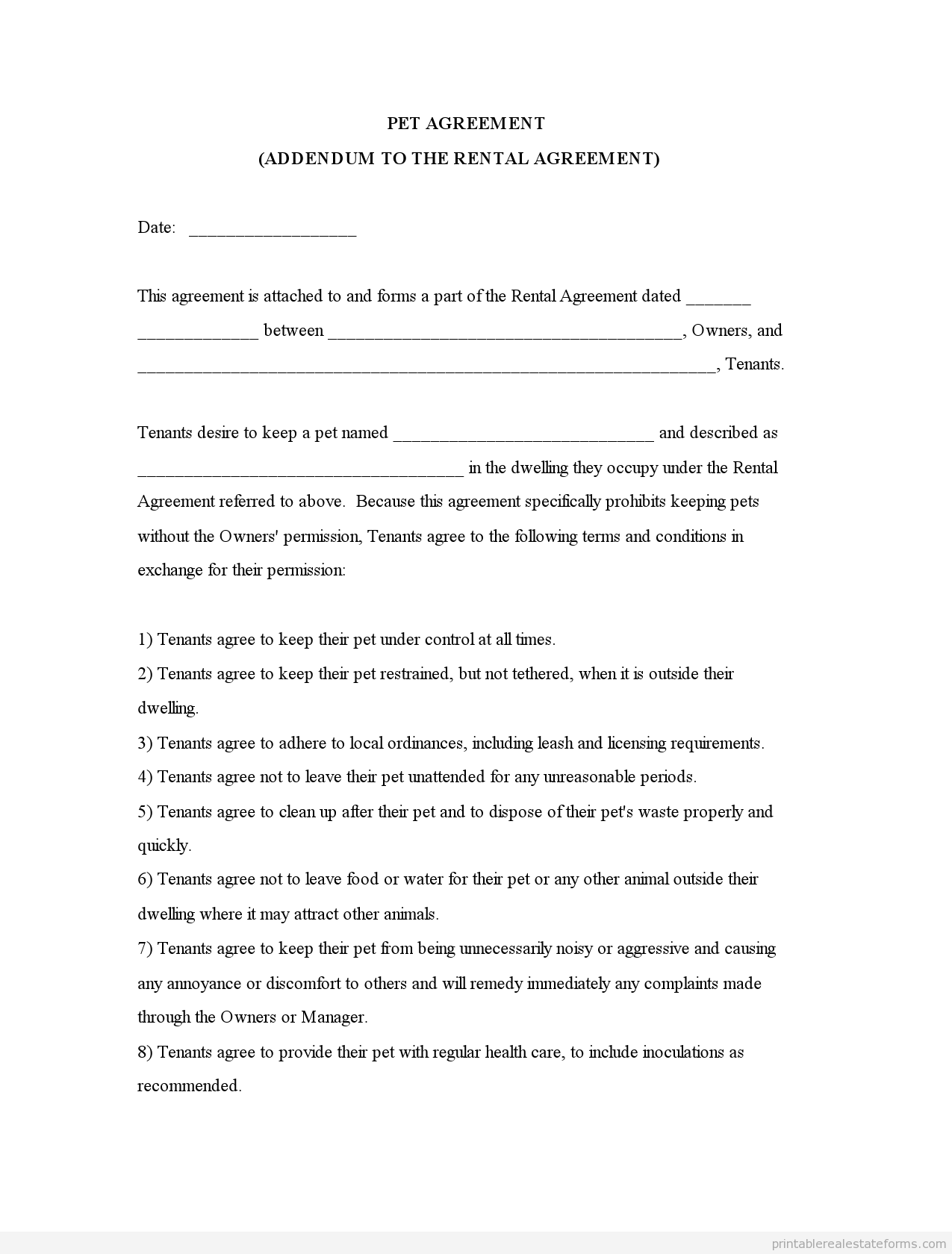 Sample Pet Agreement Forms 9+ Free Documents in PDF