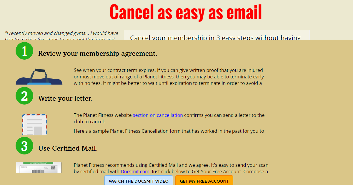 Cancel PlaFitness Membership Online