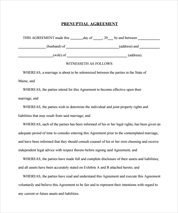 Prenuptial Agreement Form Fill Online, Printable, Fillable 