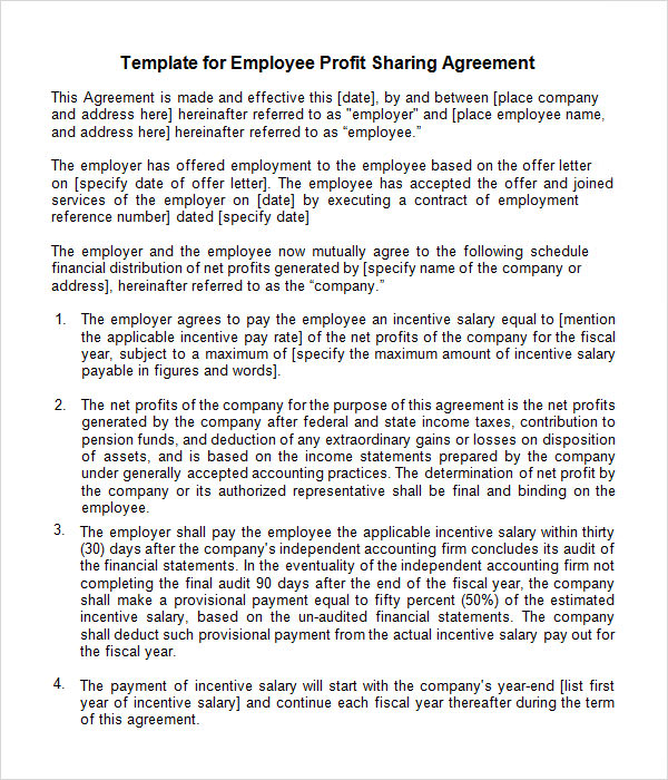 partner agreement template uk sample profit sharing agreement 14 