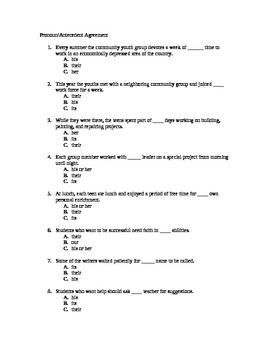 worksheet. Subject Verb And Pronoun Antecedent Agreement 