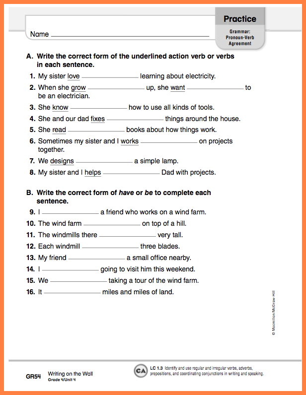 10+ subject verb pronoun antecedent agreement quiz | Purchase 
