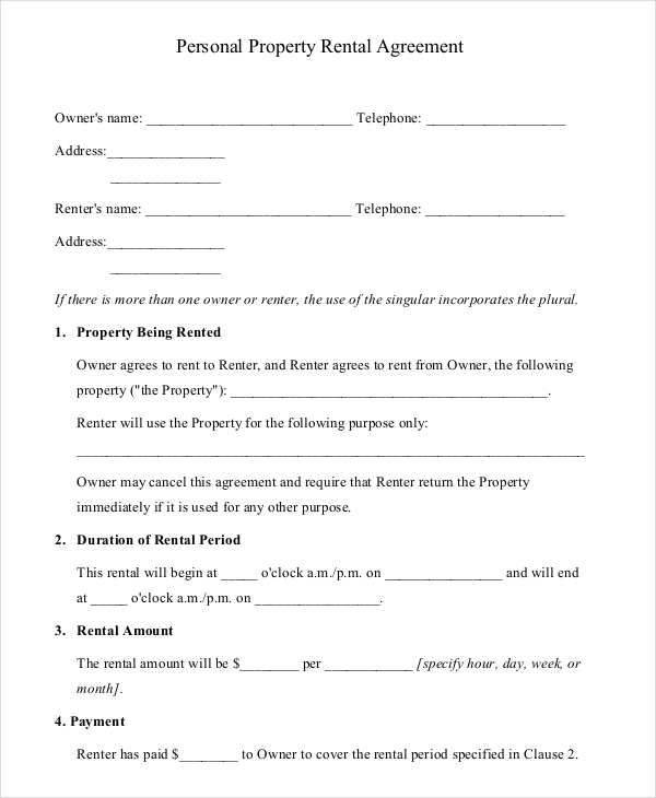 15+ Property Rental Agreement Templates – Free Sample, Example 