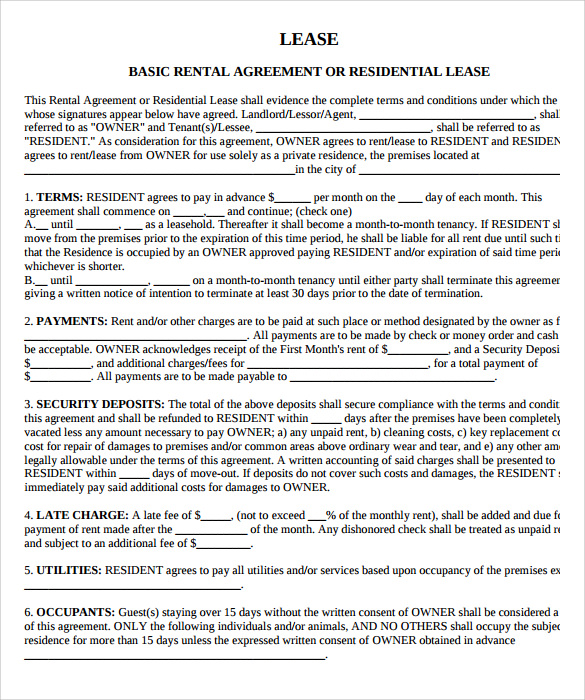 property lease agreement template sample property lease agreement 