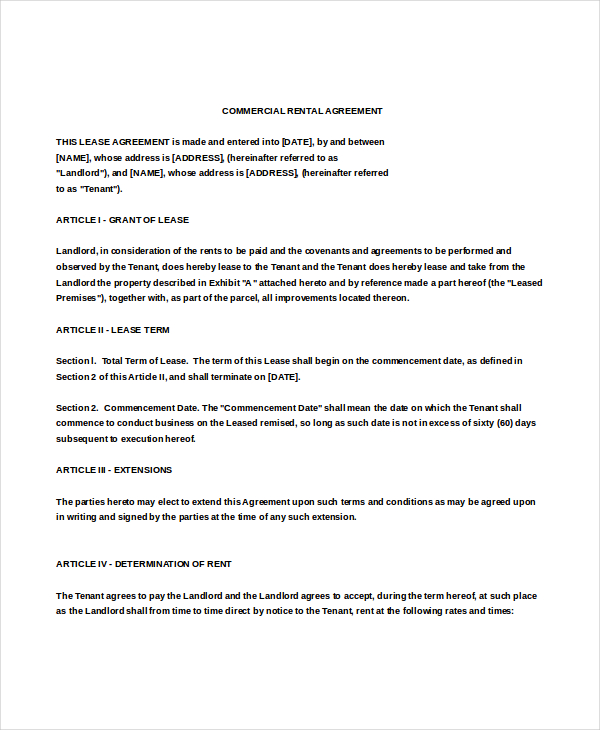 Property Rental Agreement – 9+ Free Word, PDF Documents Download 