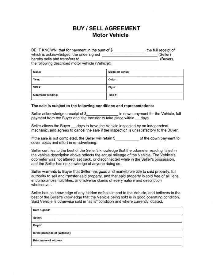 vehicle purchase agreement template car purchase agreement 